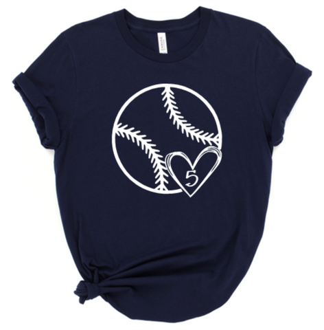 Baseball Heart Number